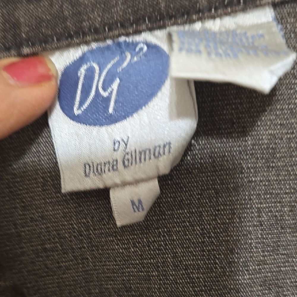 DG2 by Diane Gilman Brown Denim Vest Sleeveless Casual M - Picture 2 of 10